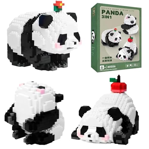 EnixwH 3 In1 Panda Bausteine Set 940 Stück Panda Mini Bausteine Panda Mini Klemmbausteine Panda Bausteine Niedlich Bricks Tier Building Block Set Klemmbausteine Tiere Set Bauspielzeugsteine von EnixwH