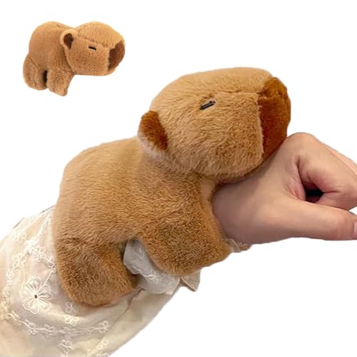 EnixwH Capybara Schnapparmband Kinder, 19 cm Simulation Capybara Kuscheltier, Wasserschwein Kuscheltier Snap Armband, Capybara Plüschtier Klatscharmband Kinder Kleine Mitbringsel für Kinder von EnixwH