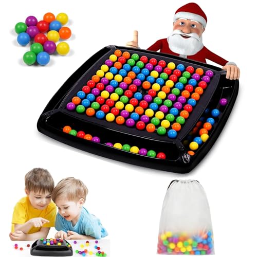 EnixwH Intellektuelles Schachbrett Doppelduell 120 Bälle, Pädagogisches Schachbrettspiel, Elimination Brettspiel, Regenbogenball Eliminierungs Chess Board Game für Kinder Erwachsene von EnixwH