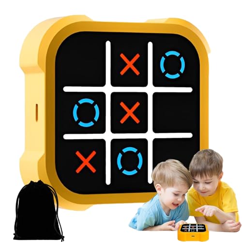 Eniyou Tic-Tac-Toe Bolt Spiel,Tic Tac Toe Extreme 4-in-1 Puzzlespielkonsole Itic Tac Toe Outdoor,Tragbare Reisespiele für Bildung und Gedächtniswachstum Spielzeugbrettspiele,für Alle Altersgruppen von Eniyou