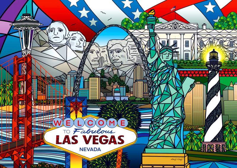 Enjoy Puzzle American Landmarks Collage 1000 Teile Puzzle Enjoy-Puzzle-1937 von Enjoy Puzzle