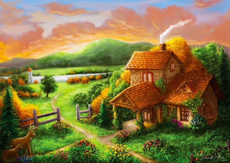 Enjoy Puzzle Cottage at Dusk 1000 Teile Puzzle Enjoy-Puzzle-1928 von Enjoy Puzzle