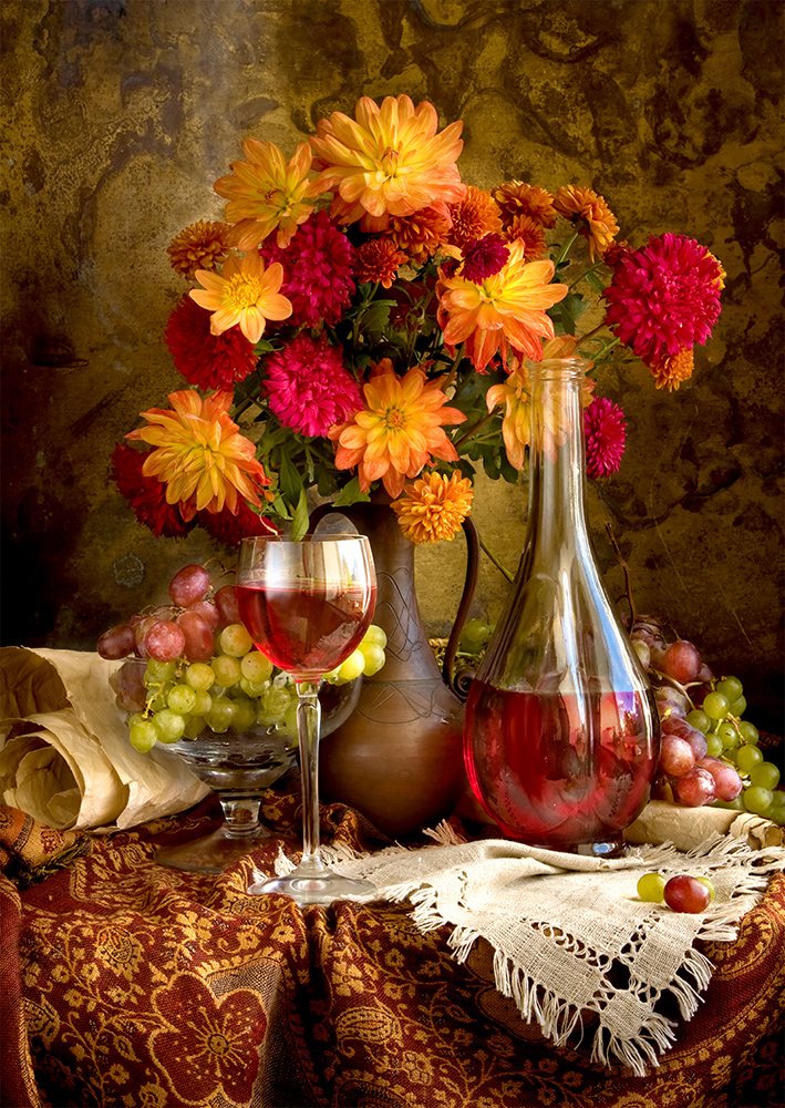 Enjoy Puzzle Dahlias and Wine 1000 Teile Puzzle Enjoy-Puzzle-1332 von Enjoy Puzzle