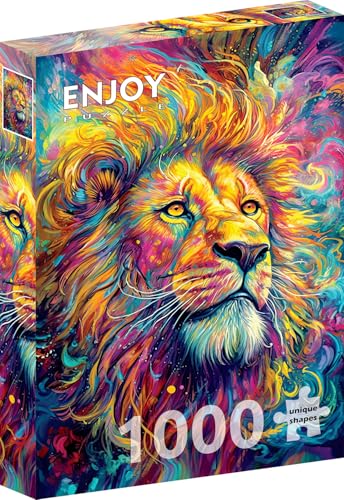 1000 Pieces Jigsaw Puzzle – Matte Finish, Soft Touch, Sturdy and Unique Pieces, Tight Fit, Vivid Colors, Missing Pieces Service – Colorful Lion Portrait in Oil Painting Illustration – by ENJOY Puzzle 1000 Pieces Jigsaw Puzzle – Matte Finish, Soft Touch, Sturdy and Unique Pieces, Tight Fit, Vivid Colors, Missing Pieces Service – Colorful Lion Portrait in Oil Painting Illustration – by ENJOY Puzzle von Enjoy puzzle