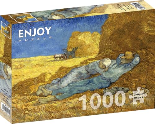 1000 Pieces Jigsaw Puzzle – Matte Finish, Soft Touch, Sturdy and Unique Pieces, Tight Fit, Vivid Colors, Missing Pieces Service – The Siesta – Van Gogh Famous Impressionist Painting – by ENJOY Puzzle von Enjoy puzzle