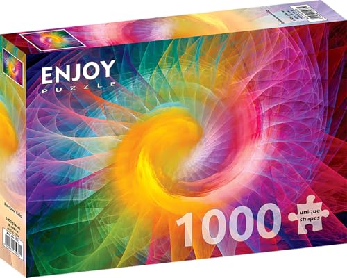 1000 Pieces Jigsaw Puzzle for Adults – Matte Finish, Soft Touch, Sturdy and Unique Pieces, Tight Fit, Vivid Colors, Missing Pieces Service – Abstract Rainbow Mandala in Gradient Swirl by ENJOY Puzzle von Enjoy puzzle