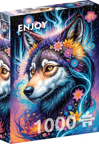 1000 Pieces Jigsaw Puzzle for Adults – Matte Finish, Soft Touch, Sturdy and Unique Pieces, Tight Fit, Vivid Colors, Missing Pieces Service – Magical Wolf Flower Fantasy Space Portrait by ENJOY Puzzle 1000 Pieces Jigsaw Puzzle for Adults – Matte Finish, Soft Touch, Sturdy and Unique Pieces, Tight Fit, Vivid Colors, Missing Pieces Service – Magical Wolf Flower Fantasy Space Portrait by ENJOY Puzzle von Enjoy puzzle