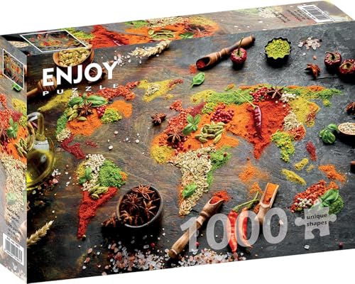 1000 Pieces Jigsaw Puzzle for Adults – Matte Finish, Soft Touch, Sturdy and Unique Pieces, Tight Fit, Vivid Colors, Missing Pieces Service – Map of Spices and Herbs of The World – by ENJOY Puzzle 1000 Pieces Jigsaw Puzzle for Adults – Matte Finish, Soft Touch, Sturdy and Unique Pieces, Tight Fit, Vivid Colors, Missing Pieces Service – Map of Spices and Herbs of The World – by ENJOY Puzzle von Enjoy puzzle