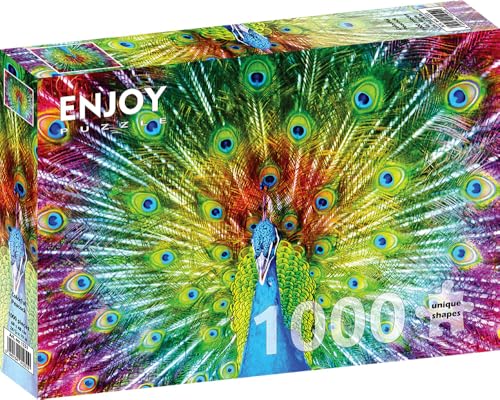 1000 Pieces Jigsaw Puzzle for Adults – Matte Finish, Soft Touch, Sturdy and Unique Pieces, Tight Fit, Vivid Colors, Missing Pieces Service – Rainbow Gradient of Multicolor Peacock – by ENJOY Puzzle 1000 Pieces Jigsaw Puzzle for Adults – Matte Finish, Soft Touch, Sturdy and Unique Pieces, Tight Fit, Vivid Colors, Missing Pieces Service – Rainbow Gradient of Multicolor Peacock – by ENJOY Puzzle von Enjoy puzzle