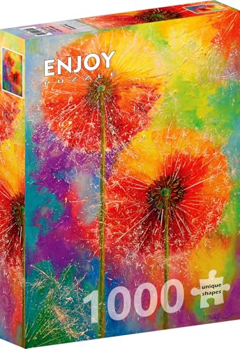 1000 Pieces Jigsaw Puzzle for Adults – Matte Finish, Soft Touch, Sturdy and Unique Pieces, Tight Fit, Vivid Colors, Missing Pieces Service – Fun Rainbow Dandelion Flowers Painting – by ENJOY Puzzle von Enjoy puzzle