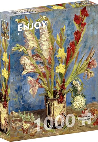 1000 Pieces Jigsaw Puzzle – Matte Finish, Soft Touch, Sturdy and Unique Pieces, Tight Fit, Vivid Colors, Missing Pieces Service – Gladioli Vase – Van Gogh Famous Impressionist Painting by ENJOY Puzzle von Enjoy puzzle