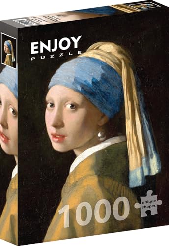 1000 Pieces Jigsaw Puzzle – Matte Finish, Soft Touch, Sturdy and Unique Pieces, Tight Fit, Vivid Colors, Missing Pieces Service – Girl with Pearl Earring – Vermeer Famous Painting by ENJOY Puzzle von Enjoy puzzle