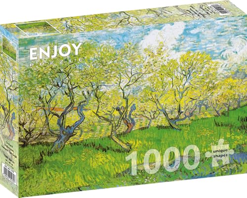 1000 Pieces Jigsaw Puzzle – Matte Finish, Soft Touch, Sturdy and Unique Pieces, Tight Fit, Vivid Colors, Missing Pieces Service – Orchard Blossom Van Gogh Famous Impressionist Painting by ENJOY Puzzle von Enjoy puzzle