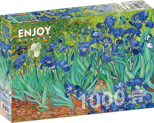 1000 Pieces Jigsaw Puzzle – Matte Finish, Soft Touch, Sturdy and Unique Pieces, Tight Fit, Vivid Colors, Missing Pieces Service – Irises – Van Gogh Famous Impressionist Painting by ENJOY Puzzle von Enjoy puzzle