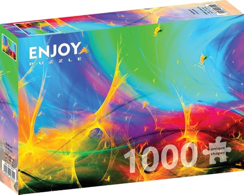 1000 Pieces Jigsaw Puzzle for Adults – Matte Finish, Soft Touch, Sturdy and Unique Pieces, Tight Fit, Vivid Colors, Missing Pieces Service – Abstract Multicolor Rainbow Fractals – by ENJOY Puzzle von Enjoy puzzle