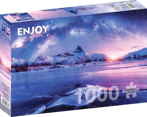 1000 Pieces Jigsaw Puzzle for Adults – Matte Finish, Soft Touch, Sturdy and Unique Pieces, Tight Fit, Vivid Colors, Missing Pieces Service – Milky Way Space View and Island Landscape – by ENJOY Puzzle von Enjoy puzzle