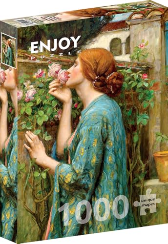 1000 Pieces Jigsaw Puzzle – Matte Finish, Soft Touch, Sturdy and Unique Pieces, Tight Fit, Vivid Colors, Missing Pieces Service – Soul of the Rose – Waterhouse Famous Romantic Painting by ENJOY Puzzle von Enjoy puzzle