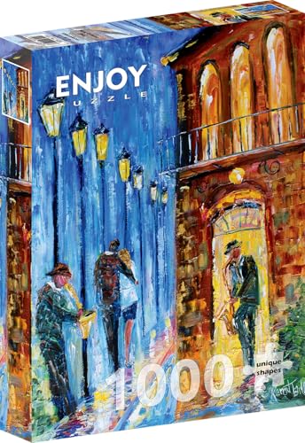 1000 Pieces Jigsaw Puzzle for Adults – Matte Finish, Soft Touch, Sturdy and Unique Pieces, Tight Fit, Vivid Colors, Missing Pieces Service – Couple in Love in The City of Jazz Music – by ENJOY Puzzle von Enjoy puzzle