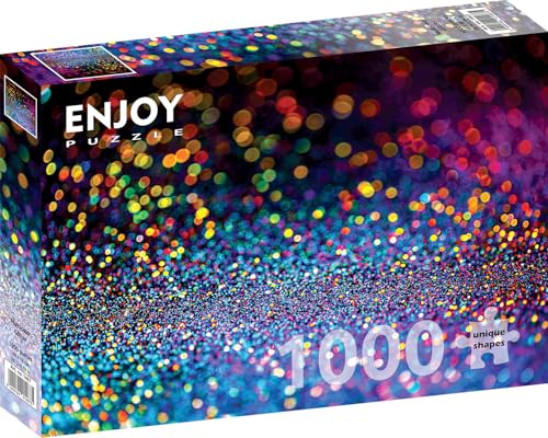 1000 Pieces Jigsaw Puzzle for Adults – Matte Finish, Soft Touch, Sturdy and Unique Pieces, Tight Fit, Vivid Colors, Missing Pieces Service – Fun Multicolor Rainbow Circle Glitter – by ENJOY Puzzle von Enjoy puzzle