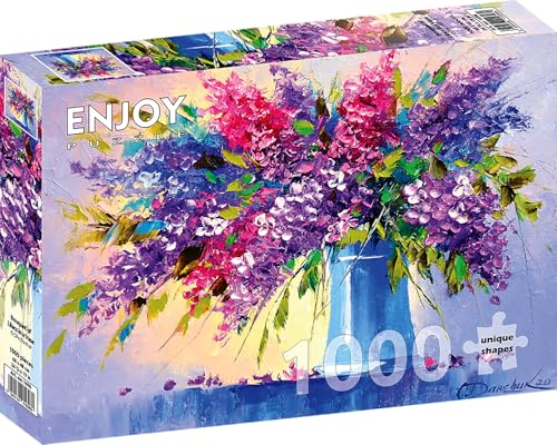 1000 Pieces Jigsaw Puzzle for Adults – Matte Finish, Soft Touch, Sturdy and Unique Pieces, Tight Fit, Vivid Colors, Missing Pieces Service – Multicolor Lilac Flowers in Spring Bouquet by ENJOY Puzzle von Enjoy puzzle