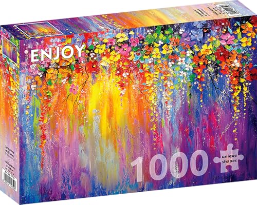 1000 Pieces Jigsaw Puzzle for Adults – Matte Finish, Soft Touch, Sturdy and Unique Pieces, Tight Fit, Vivid Colors, Missing Pieces Service – Branch with Multicolor Flowers in Garden – by ENJOY Puzzle von Enjoy puzzle