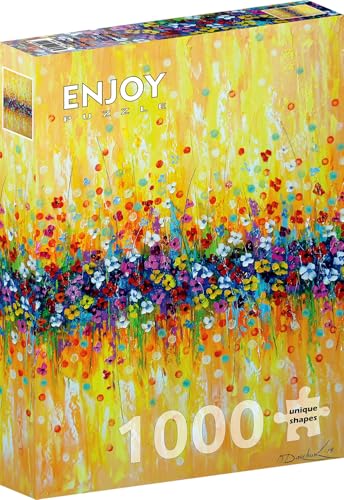 1000 Pieces Jigsaw Puzzle for Adults – Matte Finish, Soft Touch, Sturdy and Unique Pieces, Tight Fit, Vivid Colors, Missing Pieces Service – Delicate Multicolor Flowers Painting – by ENJOY Puzzle von Enjoy puzzle