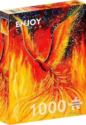 1000 Pieces Jigsaw Puzzle for Adults – Matte Finish, Soft Touch, Sturdy and Unique Pieces, Tight Fit, Vivid Colors, Missing Pieces Service – Fantasy Phoenix Fire Bird Painting – by ENJOY Puzzle von Enjoy puzzle