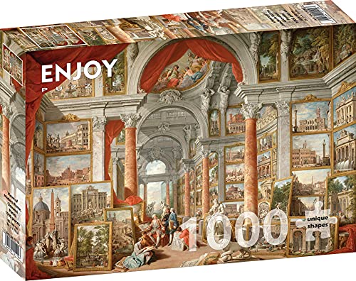 1000 Pieces Jigsaw Puzzle – Matte Finish, Soft Touch, Sturdy and Unique Pieces, Tight Fit, Vivid Colors, Missing Pieces Service – Views of Modern Rome – Panini Famous Baroque Painting by ENJOY Puzzle von Enjoy puzzle