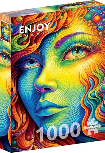 1000 Pieces Jigsaw Puzzle for Adults – Matte Finish, Soft Touch, Sturdy and Unique Pieces, Tight Fit, Vivid Colors, Missing Pieces Service – Colorful Woman in Fantasy Abstract Portrait by ENJOY Puzzle von Enjoy puzzle