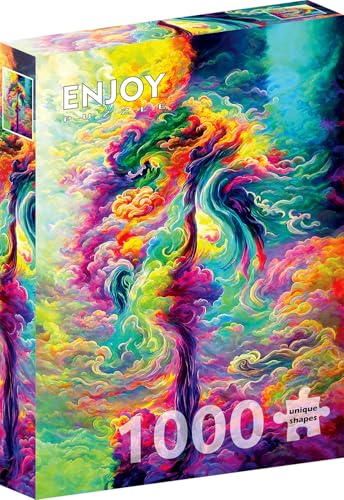 1000 Pieces Jigsaw Puzzle for Adults – Matte Finish, Soft Touch, Sturdy and Unique Pieces, Tight Fit, Vivid Colors, Missing Pieces Service – Abstract Watercolor Swirls Illustration – by ENJOY Puzzle von Enjoy puzzle