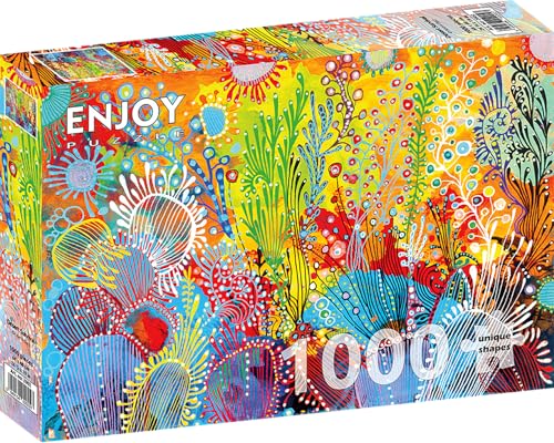 1000 Pieces Jigsaw Puzzle for Adults – Matte Finish, Soft Touch, Sturdy and Unique Pieces, Tight Fit, Vivid Colors, Missing Pieces Service – Desert Cactus and Succulent Collage – by ENJOY Puzzle von Enjoy puzzle