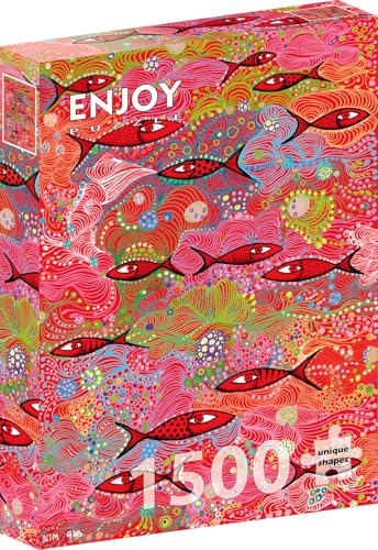 1500 Pieces Jigsaw Puzzle for Adults – Matte Finish, Soft Touch, Sturdy and Unique Pieces, Tight Fit, Vivid Colors, Missing Pieces Service – Sea Fish in Whimsical Underwater Depths – by ENJOY Puzzle von Enjoy puzzle