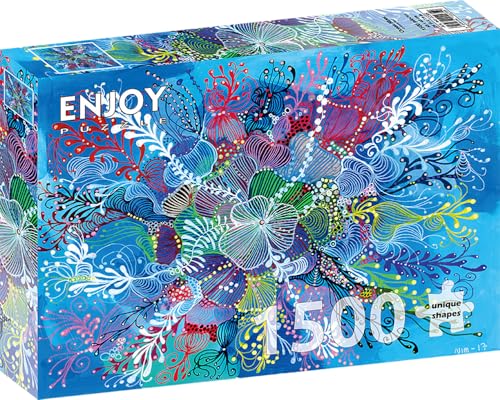 1500 Pieces Jigsaw Puzzle for Adults – Matte Finish, Soft Touch, Sturdy and Unique Pieces, Tight Fit, Vivid Colors, Missing Pieces Service – Underwater Deep Sea Coral Reef Collage – by ENJOY Puzzle von Enjoy puzzle