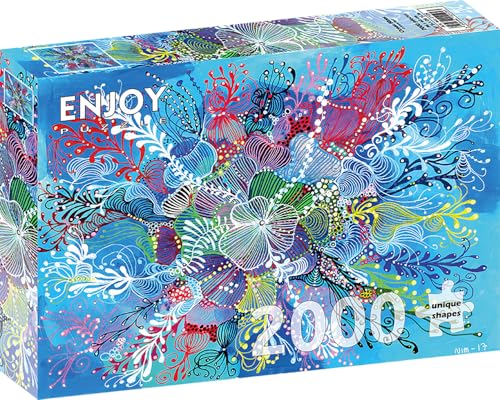 2000 Pieces Jigsaw Puzzle for Adults – Matte Finish, Soft Touch, Sturdy and Unique Pieces, Tight Fit, Vivid Colors, Missing Pieces Service – Underwater Deep Sea Coral Reef Collage – by ENJOY Puzzle von Enjoy puzzle