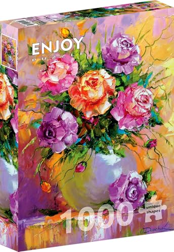 1000 Pieces Jigsaw Puzzle for Adults – Matte Finish, Soft Touch, Sturdy and Unique Pieces, Tight Fit, Vivid Colors, Missing Pieces Service – Delicate Summer Roses in Flowers Bouquet – by ENJOY Puzzle von Enjoy puzzle