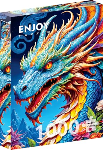 1000 Pieces Jigsaw Puzzle for Adults – Matte Finish, Soft Touch, Sturdy and Unique Pieces, Tight Fit, Vivid Colors, Missing Pieces Service – Magical Dragon in Fantasy Illustration – by ENJOY Puzzle von Enjoy puzzle