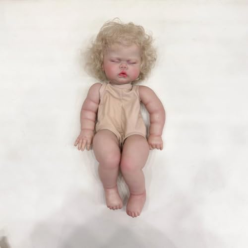 Enjoy with Love 24inch Gurke Lifelike Reborn Puppe Kit bemalt Puppe Kit Unfinished Puppe Teile mit Hand Wurzelhaar von Enjoy with Love