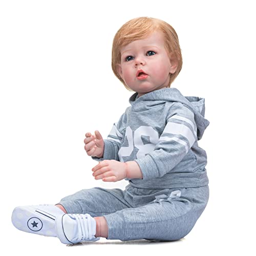 Enjoy with Love 75 cm Riesige Größe Reborn Kleinkind Baby Liam Real Picture Hand Paint Puppe mit 3D Haut Sichtbare Venen Lebensechte 12 Monate Puppe (Blue Eyes) von Enjoy with Love