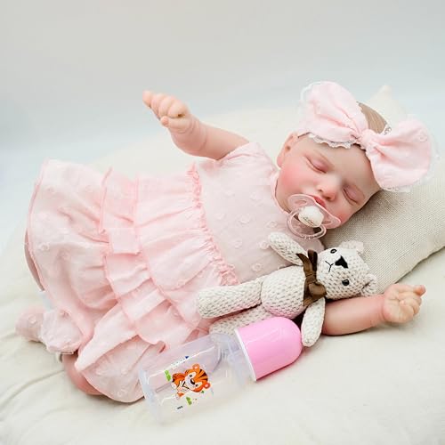 Enjoy with Love Neue 18Inch Cltoh Körper oder Ganzkörper Reborn Baby Lifelike Kuschelbaby Mehrere Schichten Malerei 3D Haut mit Hand Zeichnen Haar von Enjoy with Love