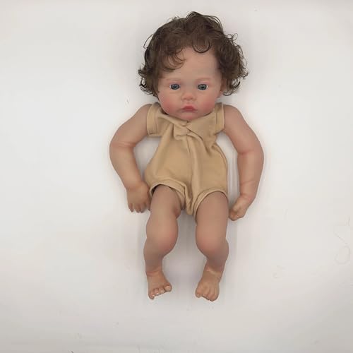 Enjoy with Love Neue 18inch Wiese mit lockigem Haar Reborn Puppe Kit Lifelike Erwachen Baby Bereits gemalt Unfinished Puppe Teile DIY Babyspielzeug von Enjoy with Love