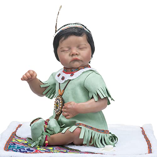 Enjoy with Love Neue 19-Zoll-Reborn-Puppe Classic Boutique Indian Baby Newborn Size Doll Levi Hand Paint 3D Skin Collectible Art Doll (Blue Eyes) von Enjoy with Love