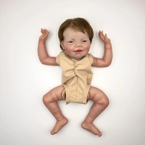 Enjoy with Love Neue 19inch Reborn Puppe Kit Charlie bemalte Puppe Kit Unfinished Puppe Teile mit Hand Wurzelhaar Lebensechte Puppe von Enjoy with Love