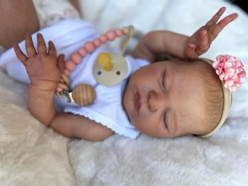 Enjoy with Love Neue 19inch bereits fertiggestellte Reborn Baby Puppe Laura Neugeborene Größe 3D Haut Hand detailliert gemalte Haut sichtbare Venen von Enjoy with Love