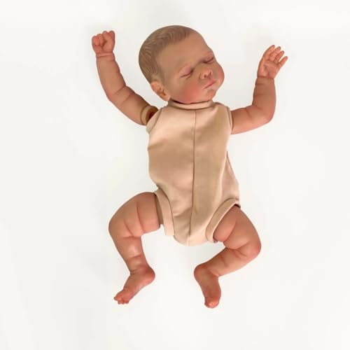 Enjoy with Love Neue 19inch bereits lackierte Kits Fertige Reborn Puppe Größe Marley Sehr lebensechte Baby Puppe mit vielen Details Adern von Enjoy with Love