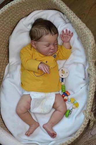 Enjoy with Love Neue 20inch Reborn Baby Puppe bereits gemalt Fertiges Mädchen August Schlafende Neugeborene Baby Puppe mit Handwurzel Haar Sammelbare Puppe von Enjoy with Love