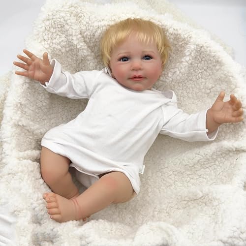 Enjoy with Love Neue 22inch Lisa Weicher Körper Newbaby Größe Puppe Reborn Lifelike Soft Touch Kuschelige Baby 3D Haut Sichtbare Venen Hohe Qualität Puppe von Enjoy with Love