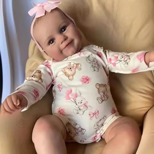 Enjoy with Love Neue 50CM Maddie Reborn Baby Full Body Silikon Mädchen Puppe Kleinkind Puppe Hand-Draw Hair 100% Handgemalte Puppe von Enjoy with Love