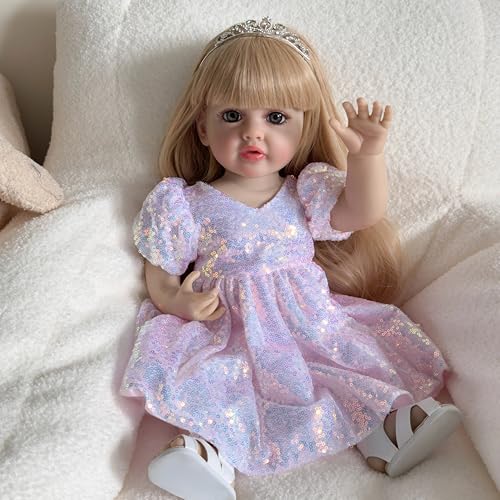 Enjoy with Love Nuovo 55CM intero Corpo Betty morbido vinile Silicone Reborn Bambino Ragazza Pretty Princess realistico Baby Doll Regalo di Natale per Griglie von Enjoy with Love