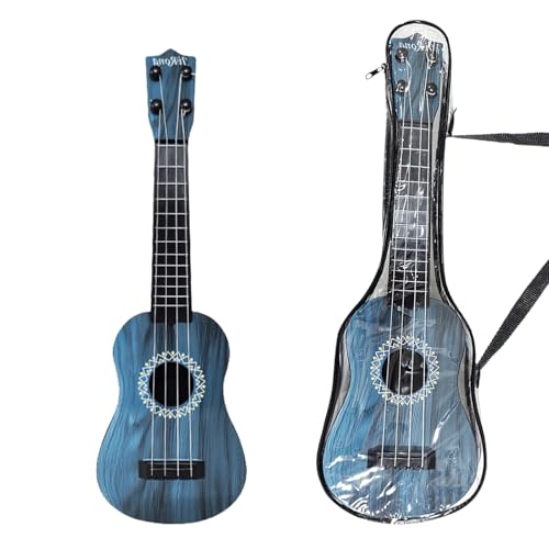 42cm Kinder Ukulele Gitarre Instrument Spielzeug Musikspielzeug mit Kostenloser Gitarrentasche Plektrum und Ersatzsaiten | Mini Gitarre für Jungen und Mädchen im Alter von 3 bis 6 Jahren (Blau) von Enjoyaa