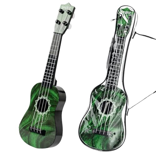 42cm Kinder Ukulele Gitarre Instrument Spielzeug Musikspielzeug mit Kostenloser Gitarrentasche Plektrum und Ersatzsaiten | Mini Gitarre für Jungen und Mädchen im Alter von 3 bis 6 Jahren (Grün) von Enjoyaa